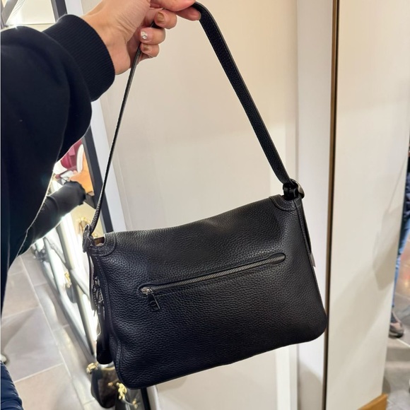 NWT Coach Etta flap bag Leather Gunmetal/Black - Picture 4 of 13